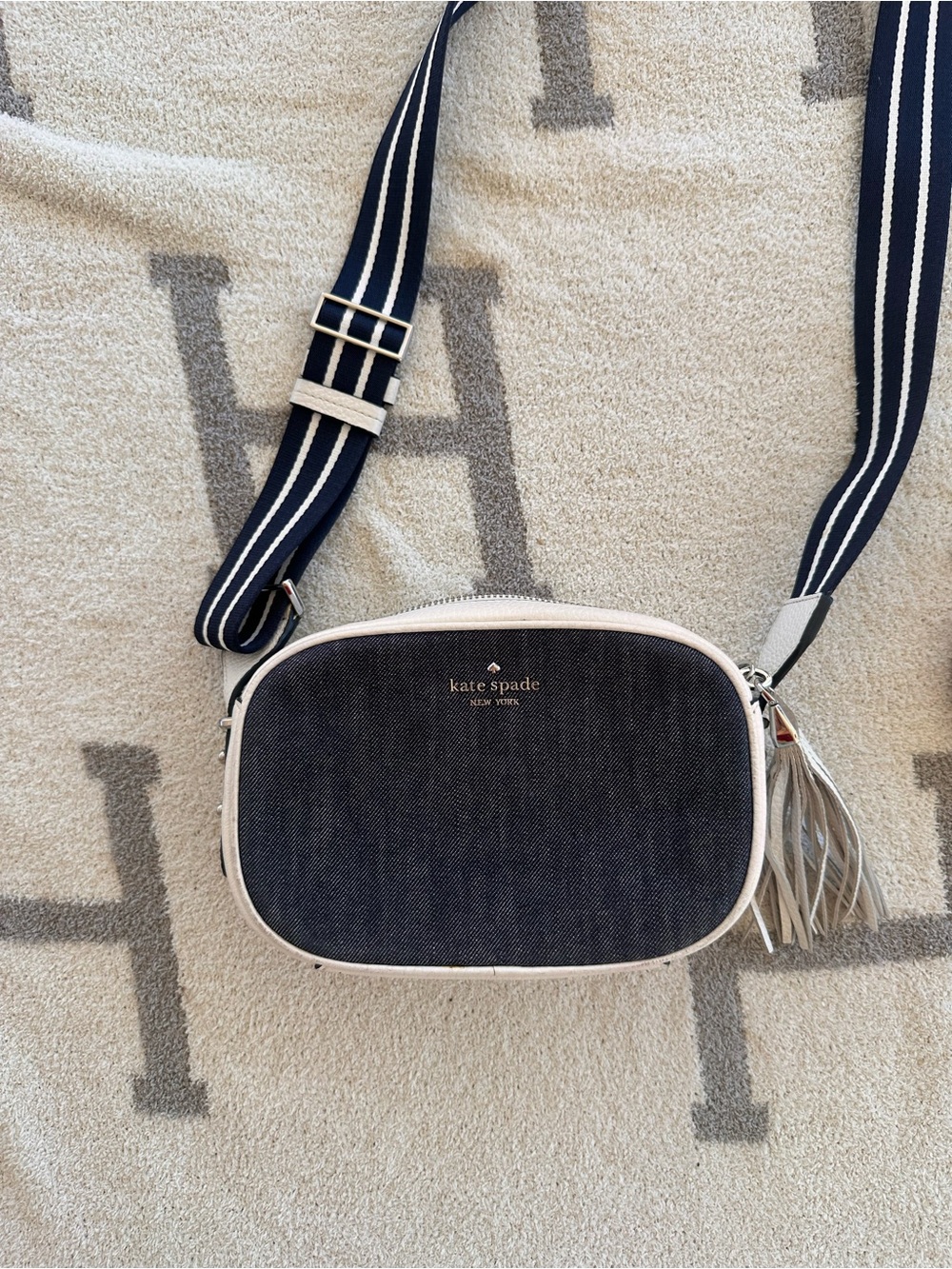 kate spade Navy and Cream Crossbody Camera Bag denim